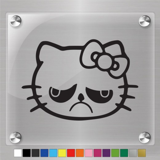 Hello Kitty Grumpy Cat Decal